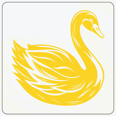 Fototapeta premium Golden Swan Vector Art | Elegant Bird Silhouette | Graceful Waterfowl Logo Design | Luxury Beauty and Purity Icon Illustration