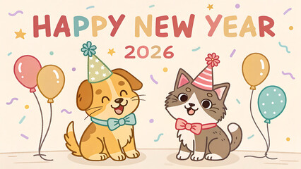 happy birthday card with cat