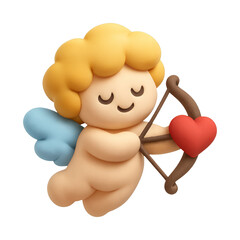 Naklejka premium PNG Cute cherub with heart arrow
