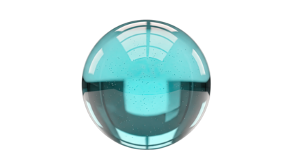 Turquoise Glass Sphere Isolated on White Background