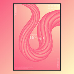 Three-dimensional 3D gradient line design.A plastic wavy curve. A design element for a poster, banner, flyer, cover, brochure and creative idea