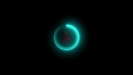 Glowing futuristic digital clock with neon blue light on black background abstract technology concept - Powered by Adobe