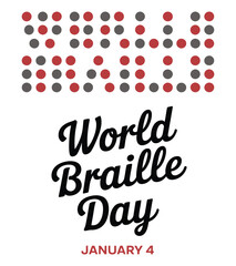 World Braille Day Vector Design with Braille Dots and Typography