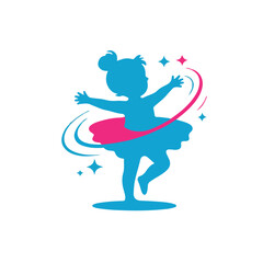 Sky pink little baby dancing