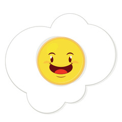 egg fried playful face cartoon cute