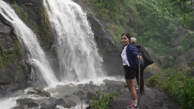 Salto De las Monjas waterfall water cascade nature in Colombia touristic landmark