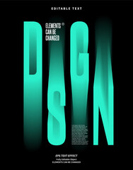 Editable Text Effect Vector of  Blue Neon Gradation shadow Blend Event champion headline Techno Poster digital for Display, digital marketing, Agency, game champion event, printing