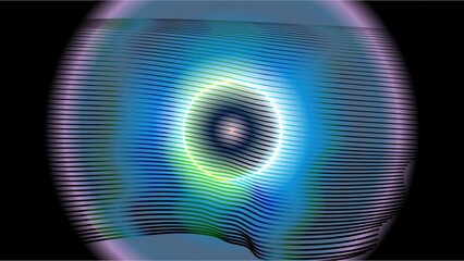 Abstract digital art with vibrant blue green and purple swirling light patterns ©  MD Rakib