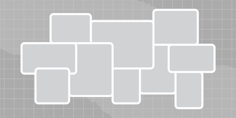 Pictures or photos frame collage comics page grid layout abstract photo frames and digital photo wall template