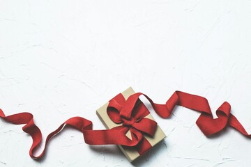 christmas decoration on red background