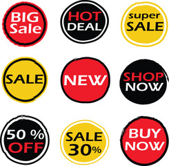 set of sale stickers