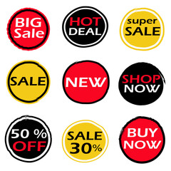 set of sale stickers