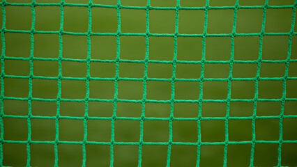 Green plastic mesh fencing material with square grid pattern