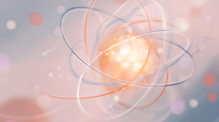 Abstract atom illustration glows softly showcasing creative scientific concept design modern innovation