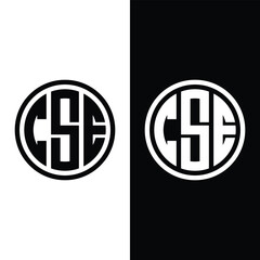 Obraz premium CSE Initial Letter Circle Monogram Logo Stock Vector.