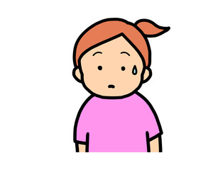 戸惑う　茶髪の女の子