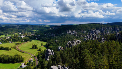 Adrspach, Czech Republic. Adrspasske Skaly, rocky town national park.