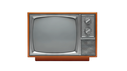 Vintage Television Set Isolated on White Background