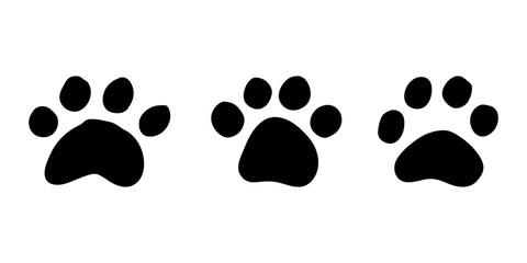 Set of hand drawn cute cat's paw Cat, dog, animal footprint in doodle style Single element for print, web, design, decor, greeting cards, children's prints © Daria Shane
