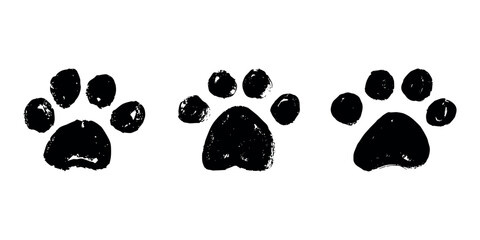 Set of hand drawn cute cat's paw Cat, dog, animal footprint in doodle style Single element for print, web, design, decor, greeting cards, children's prints © Daria Shane