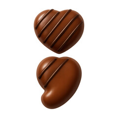 Obraz premium PNG Heart-shaped chocolates with stripes.