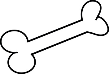 Outlined Dog Bone Cartoon Drawing Simple Design. Vector Illustration Isolated On White Background