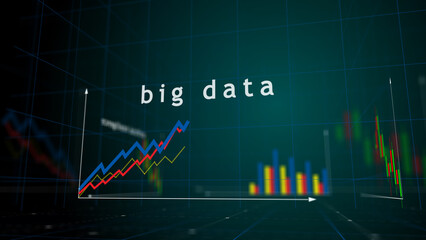 Big data charts and graphs diagram illustration