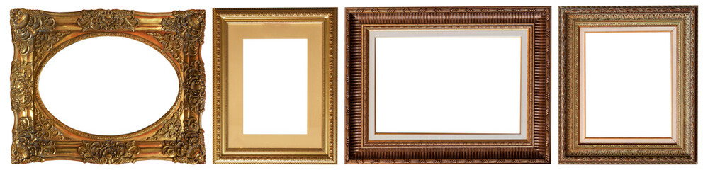 set of paintings frames isolated on white background