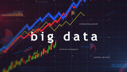 Big data charts and graphs diagram illustration