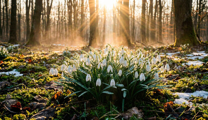 spring forest in the morning