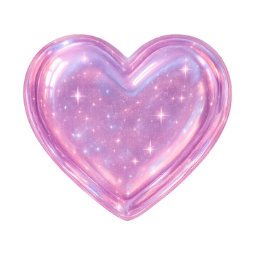 PNG Sparkling pink heart illustration.