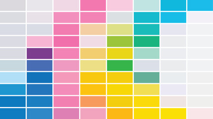 PrintSoft Pastel and Bright Rainbow Color Palette | Light Gradient Grid Swatch