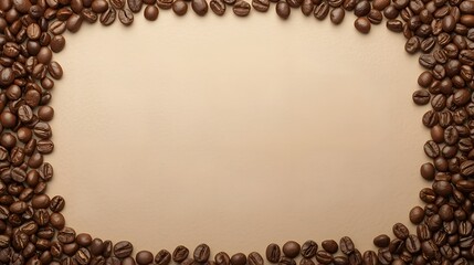 coffee beans frame on burlap