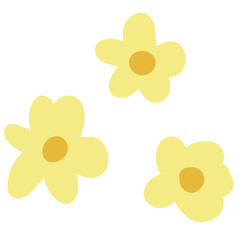 Three Cute Yellow Flowers Illustration
