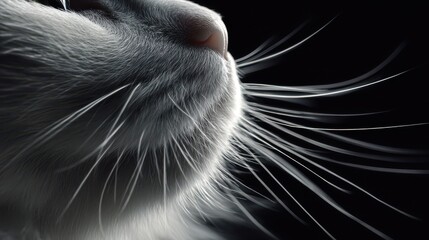 High-detail macro photograph of pale whiskers with dramatic lighting