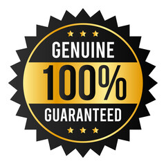 100% satisfaction guaranteed seal or label flat icon design	