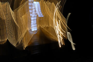 Long camera exposures of artificial light sources at night