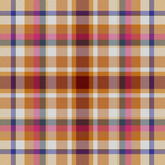 Color RookwoodTerraCotta and PopularBeige and BlueIris plaid texture seamless pattern 