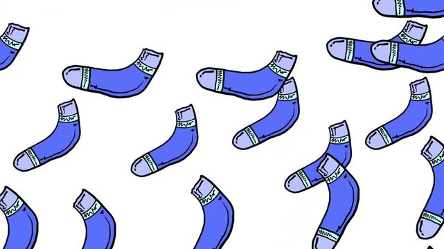 hand-drawn blue socks on white background video