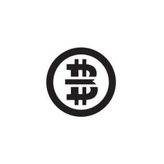 Digital Cryptocurrency Coin Vector Icon – Virtual Money, Blockchain Currency Symbol