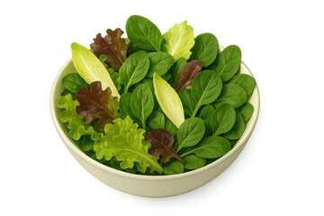 Fresh salad in bowl with transparent background for presentations