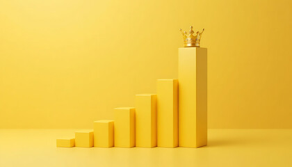 Yellow bar graph with gold crown on bar