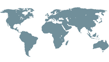 World map. Grey modern vector map. Silhouette map.