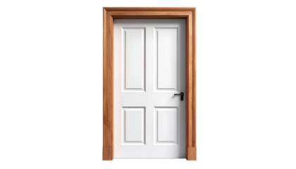 High-resolution isolated door frame on transparent background, clean architectural detail, straight-on view, sharp edges