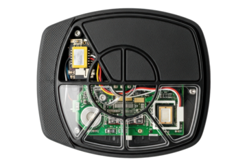 Complex modern electronic device components and the motherboard on isolated background