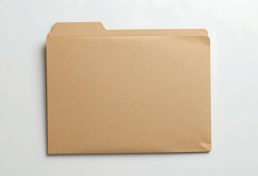 Brown file folder on white background paper cardboard