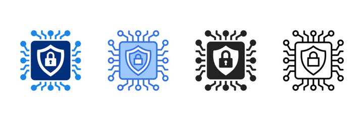 Hardware Security Icon Set Multiple Style Vector Illustration. 