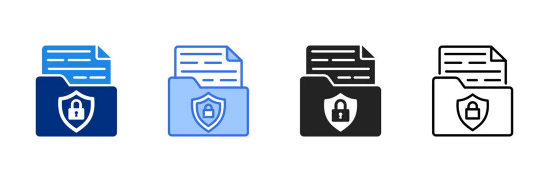 Confidential Icon Set Multiple Style Vector Illustration. 