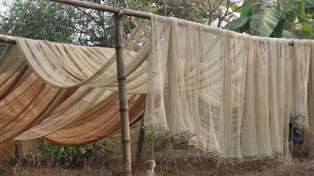 Fishing nets drying in the sun light