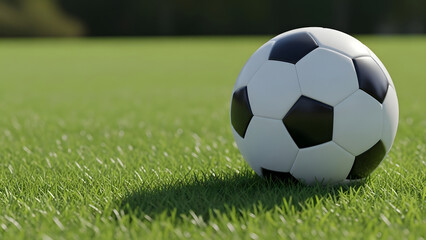 Obraz premium A soccer ball on a green grass field